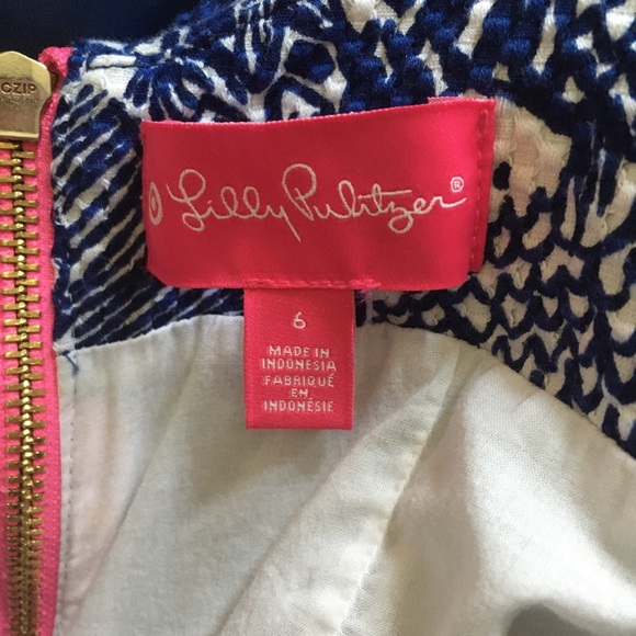 Lilly Pulitzer for Target navy blue white Upstream fish print shift dress 6 - Picture 4 of 6